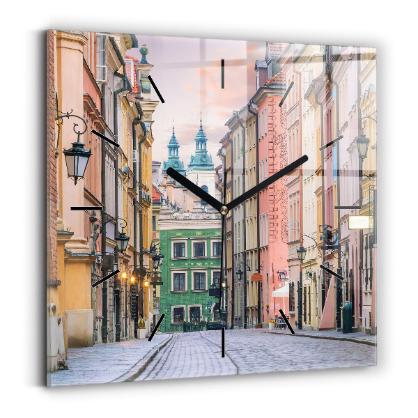 Square wall clock Old Town in Warsaw
