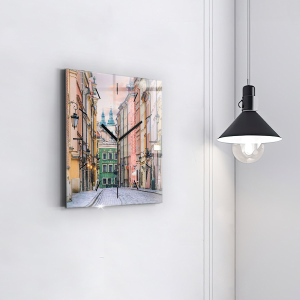 Square wall clock Old Town in Warsaw