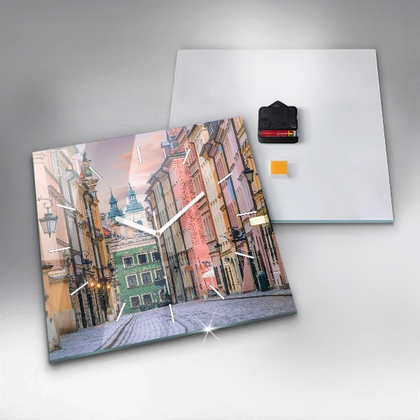 Square wall clock Old Town in Warsaw