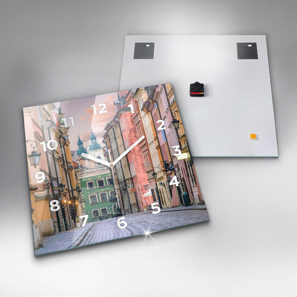 Square wall clock Old Town in Warsaw