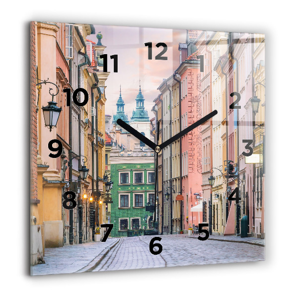 Square wall clock Old Town in Warsaw