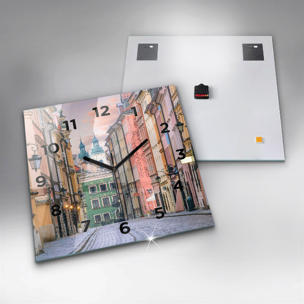 Square wall clock Old Town in Warsaw