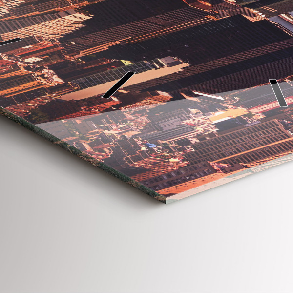 Square wall clock Panorama of the city west