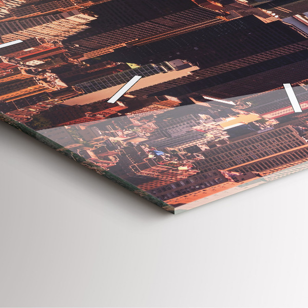 Square wall clock Panorama of the city west