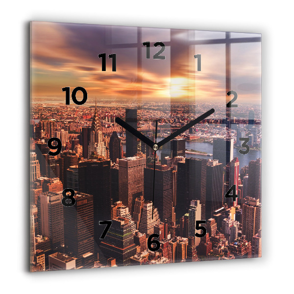 Square wall clock Panorama of the city west