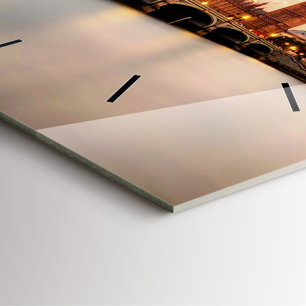 Square wall clock Big Ben London panorama