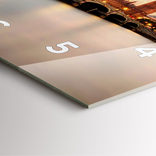 Square wall clock Big Ben London panorama