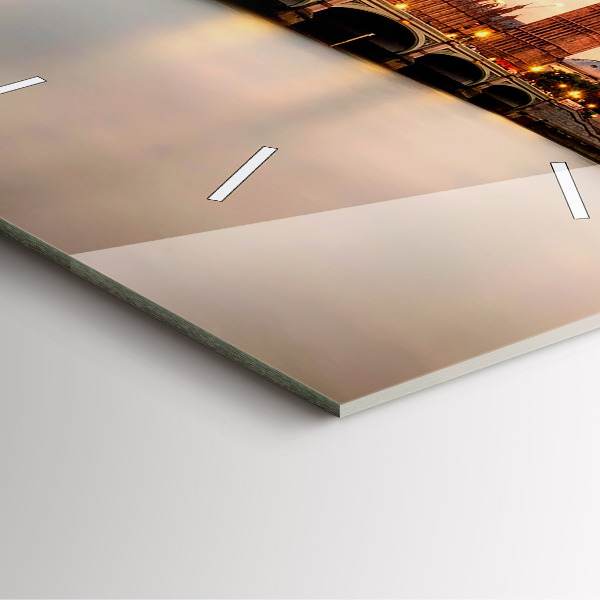 Square wall clock Big Ben London panorama