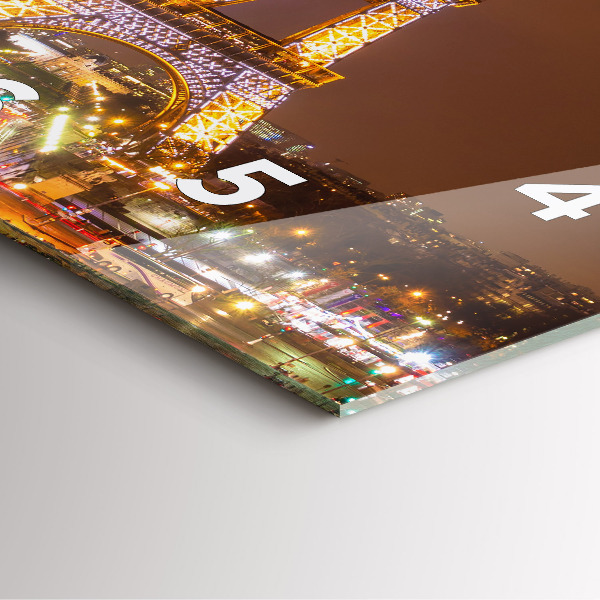 Square wall clock Illuminated Eiffel Tower