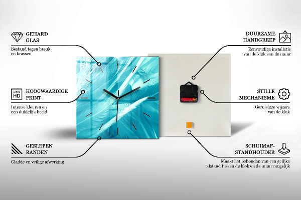 Square wall clock Cities at sunset