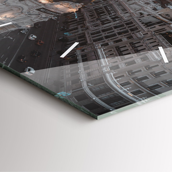 Square wall clock Cities at sunset