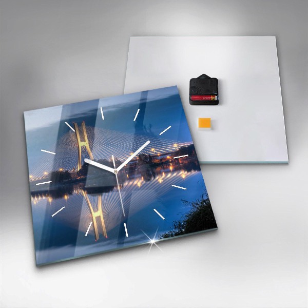Square wall clock Rędziński Bridge Wrocław
