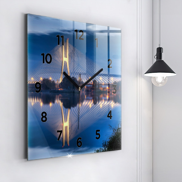Square wall clock Rędziński Bridge Wrocław