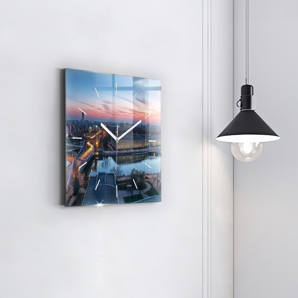 Square wall clock Wroclaw from a drone