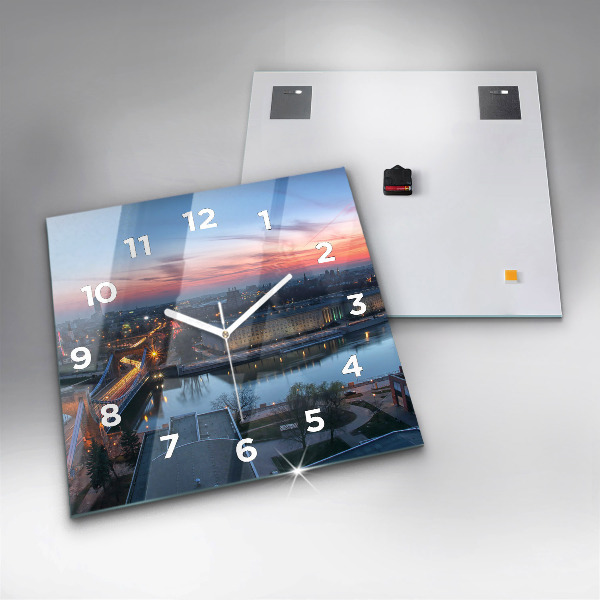 Square wall clock Wroclaw from a drone