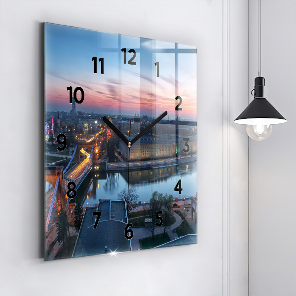 Square wall clock Wroclaw from a drone