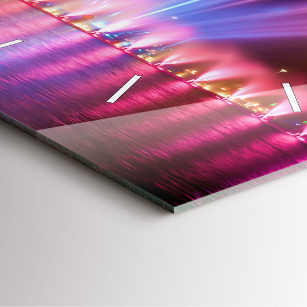 Square wall clock Wroclaw Fountain at Night