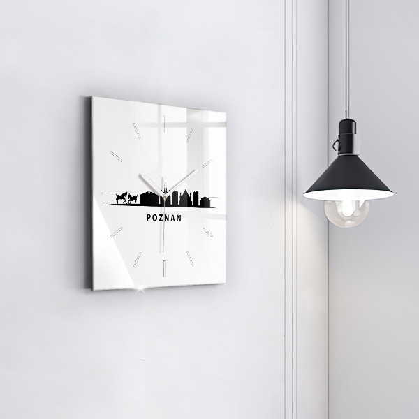 Square wall clock Poznan panorama graphics