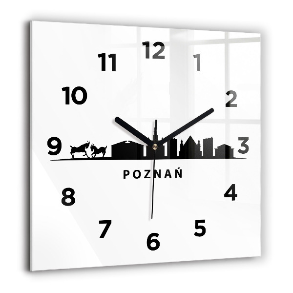 Square wall clock Poznan panorama graphics