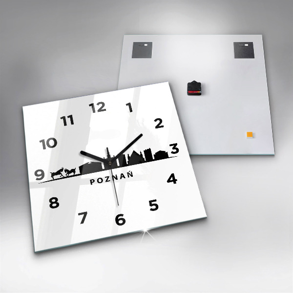 Square wall clock Poznan panorama graphics