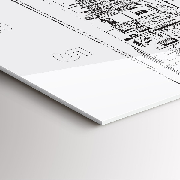 Square wall clock Illustration of the city of Poznań