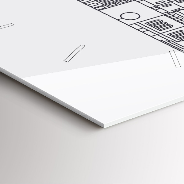 Square wall clock Lodz architecture panorama