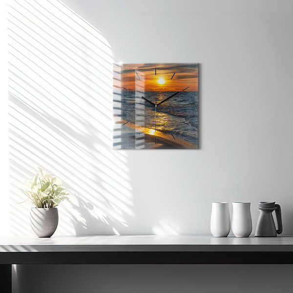 Square wall clock Władysławowo Baltic Sea