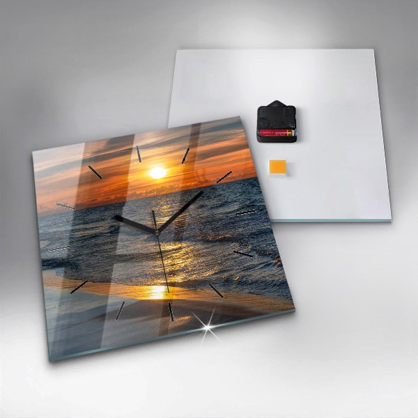 Square wall clock Władysławowo Baltic Sea