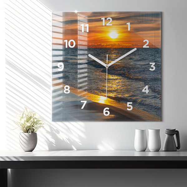 Square wall clock Władysławowo Baltic Sea