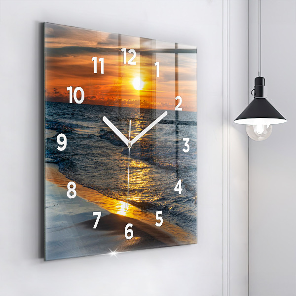 Square wall clock Władysławowo Baltic Sea