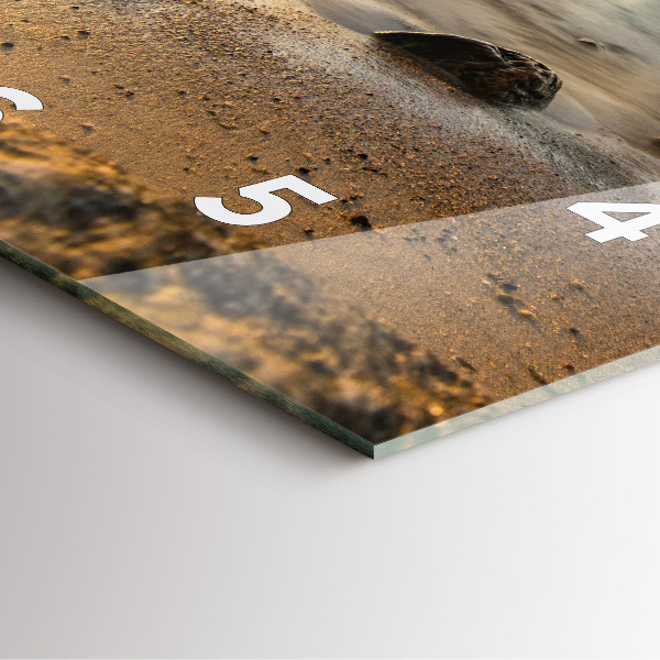 Square wall clock Sunrise Baltic Sea