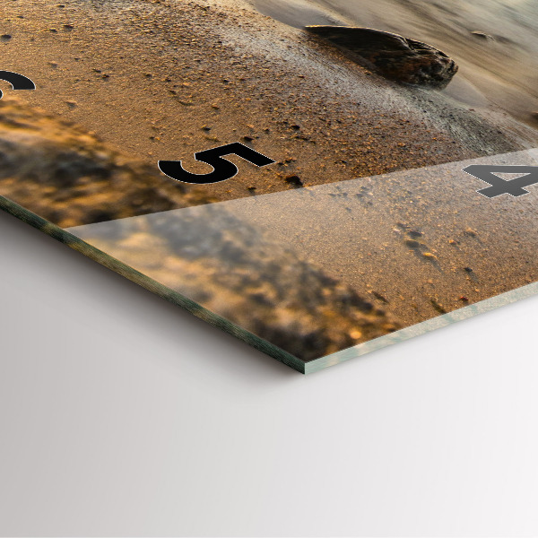 Square wall clock Sunrise Baltic Sea
