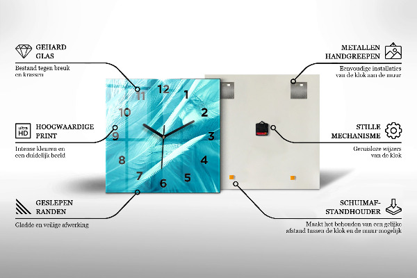 Square wall clock Sunrise Baltic Sea