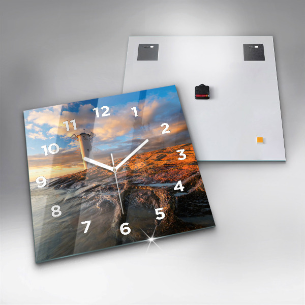 Square wall clock The Lighthouse and the Baltic Sea