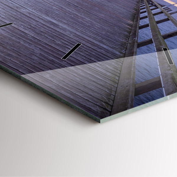 Square wall clock Pier on the Baltic Sea