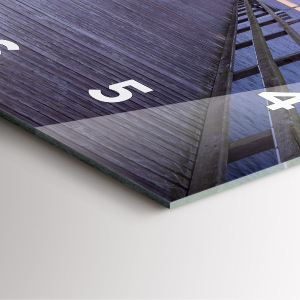 Square wall clock Pier on the Baltic Sea