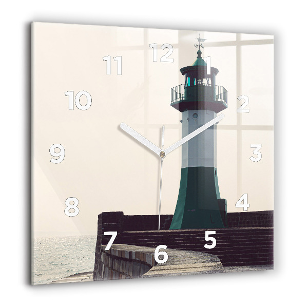 Square wall clock The lighthouse and the sea