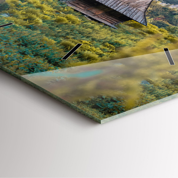 Square wall clock Cottage in the Tatra Mountains