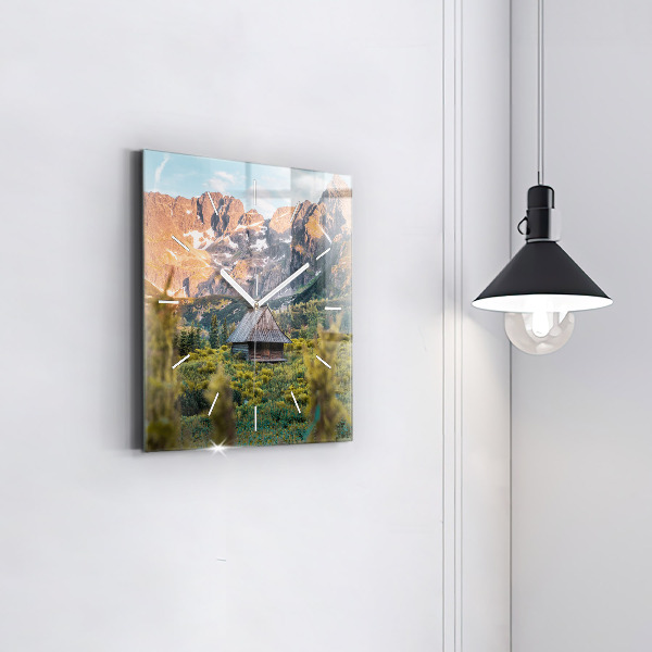 Square wall clock Cottage in the Tatra Mountains