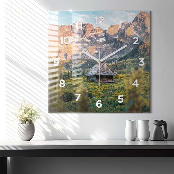 Square wall clock Cottage in the Tatra Mountains