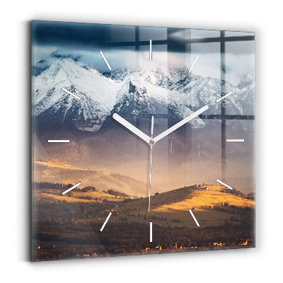 Square wall clock Winter landscape of the Tatra Mountains