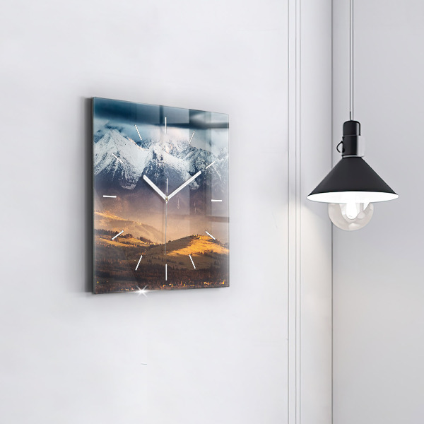 Square wall clock Winter landscape of the Tatra Mountains