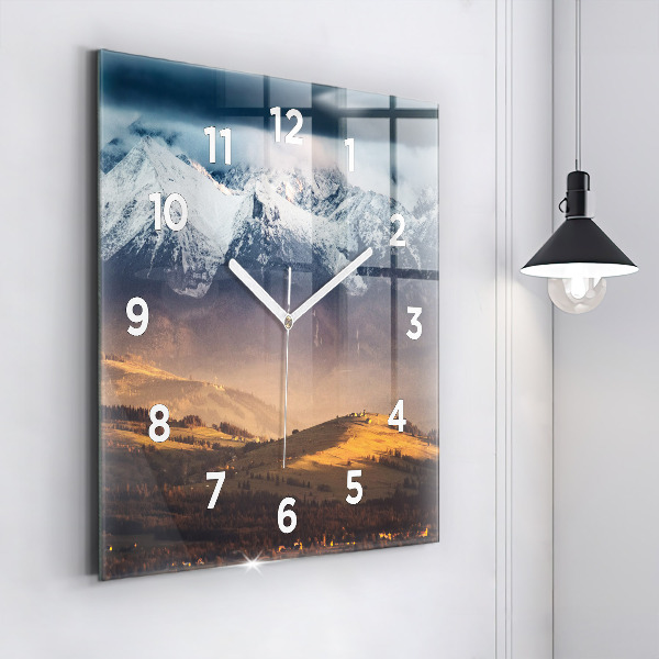 Square wall clock Winter landscape of the Tatra Mountains