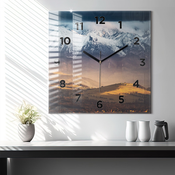 Square wall clock Winter landscape of the Tatra Mountains