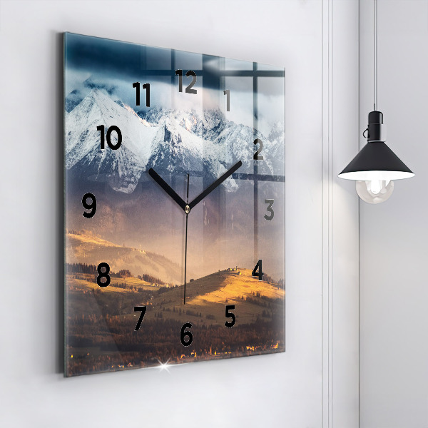 Square wall clock Winter landscape of the Tatra Mountains