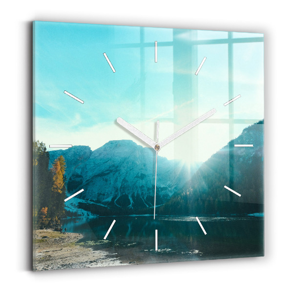 Square wall clock Mountain and river in Poland