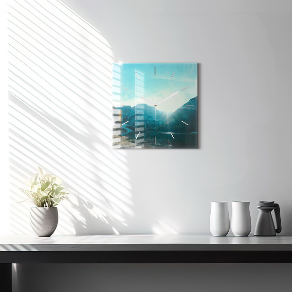 Square wall clock Mountain and river in Poland