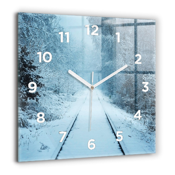 Square wall clock Deer on the tracks