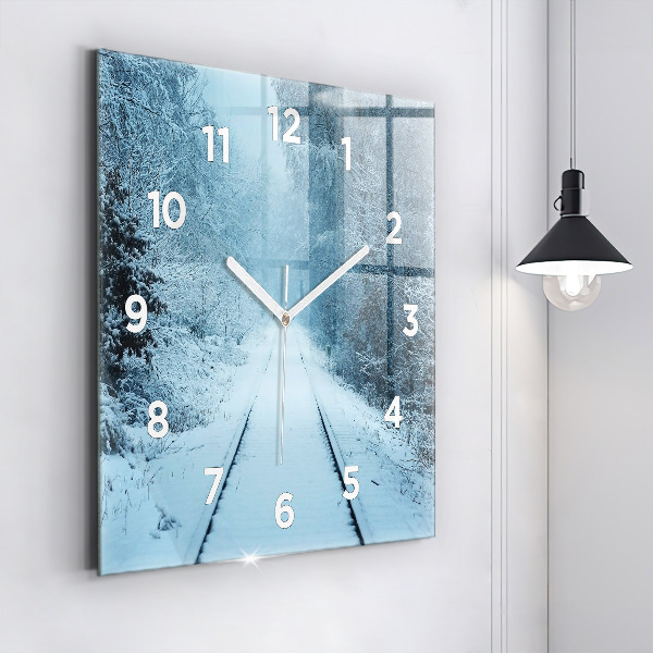 Square wall clock Deer on the tracks