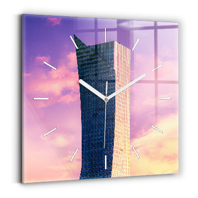 Square wall clock Skyscraper in Warsaw